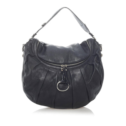 Gucci Icon Bit Leather Hobo Bag (33167)
