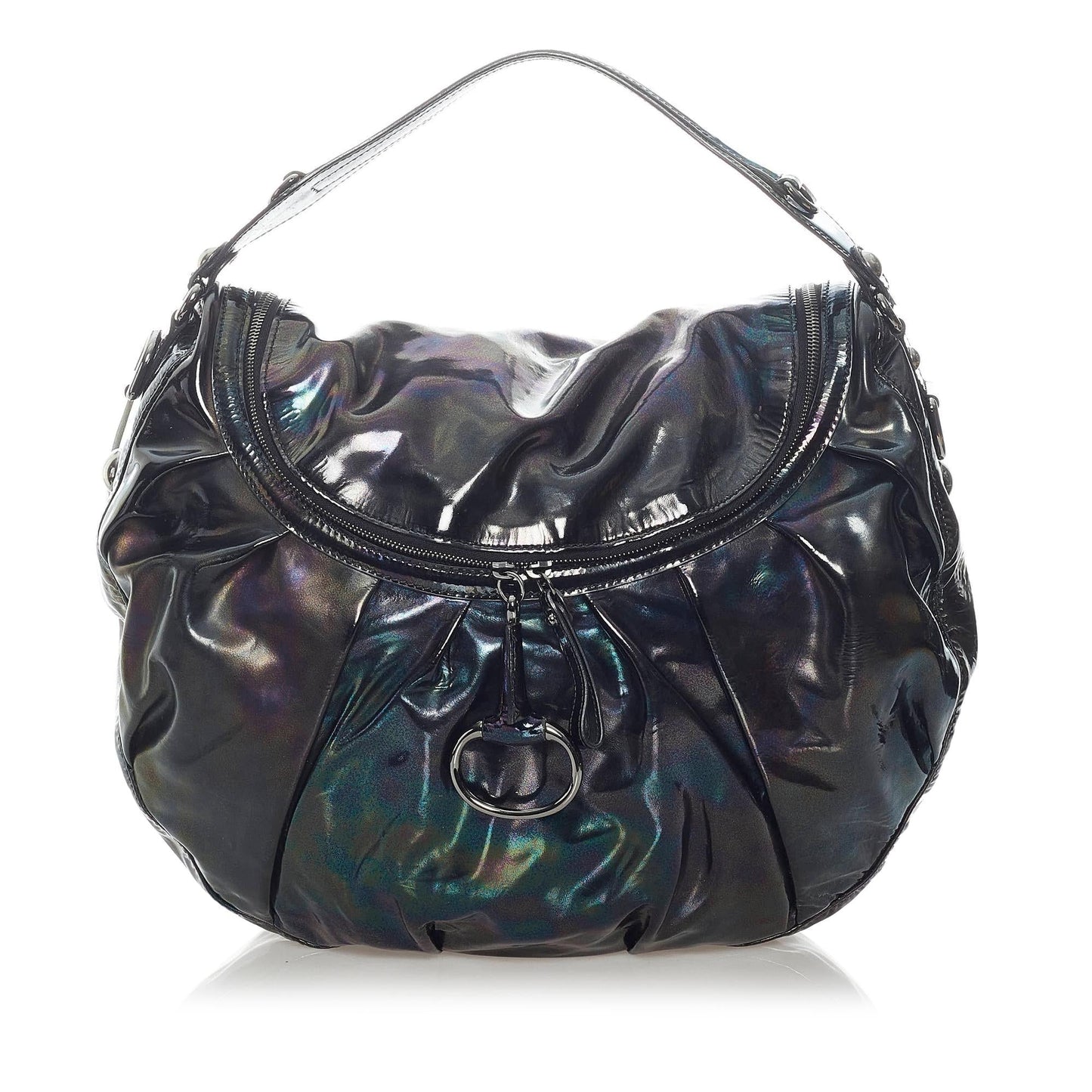 Gucci Icon Bit Patent Leather Hobo Bag (31901)