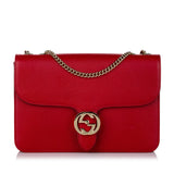 Gucci Interlocking G Chain Leather Crossbody Bag (SHG-30083)