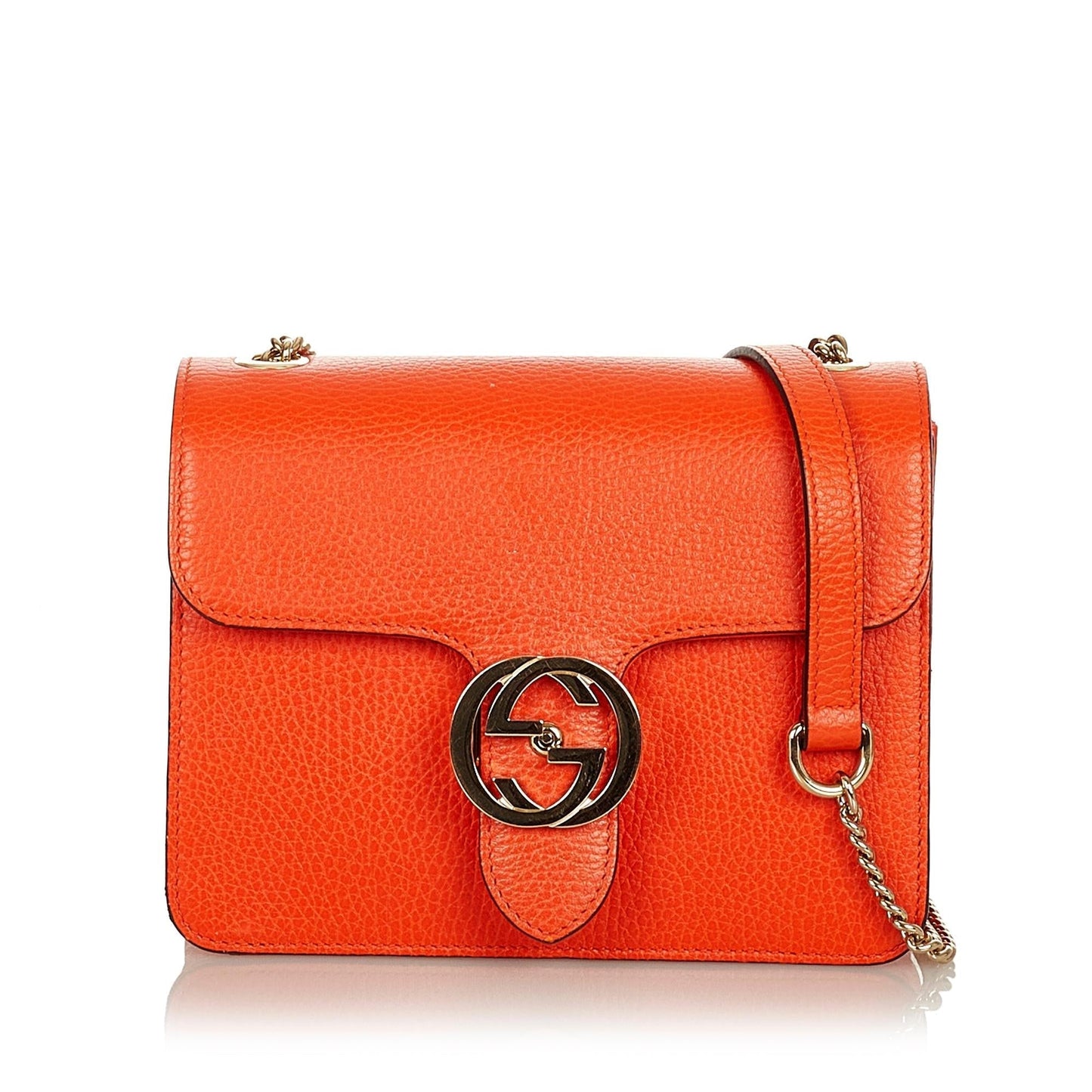 Gucci Interlocking G Chain Leather Crossbody Bag (37320)
