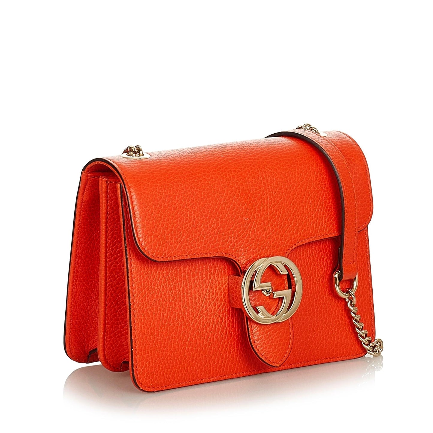 Gucci Interlocking G Chain Leather Crossbody Bag (37320)