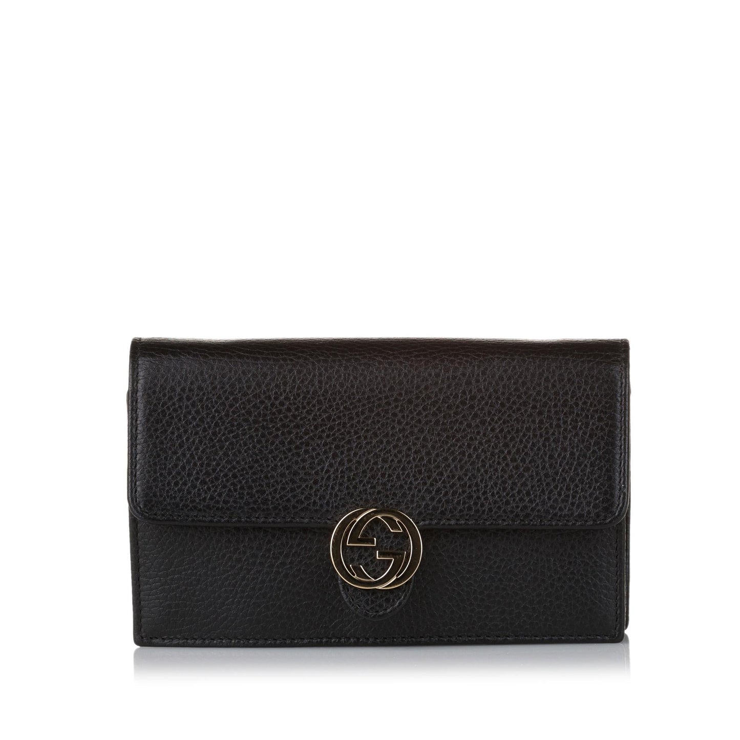 Gucci Interlocking G Chain Leather Wallet on Chain (31579)