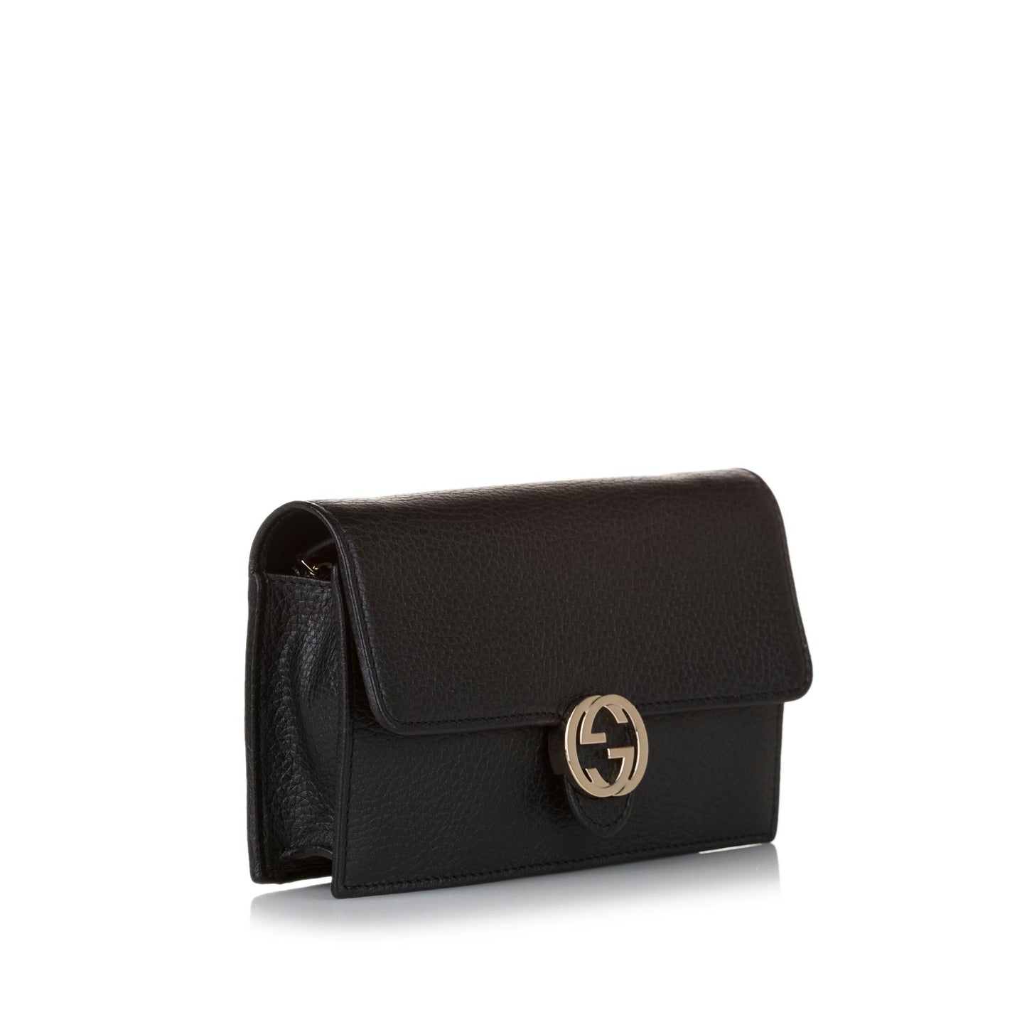 Gucci Interlocking G Chain Leather Wallet on Chain (31579)