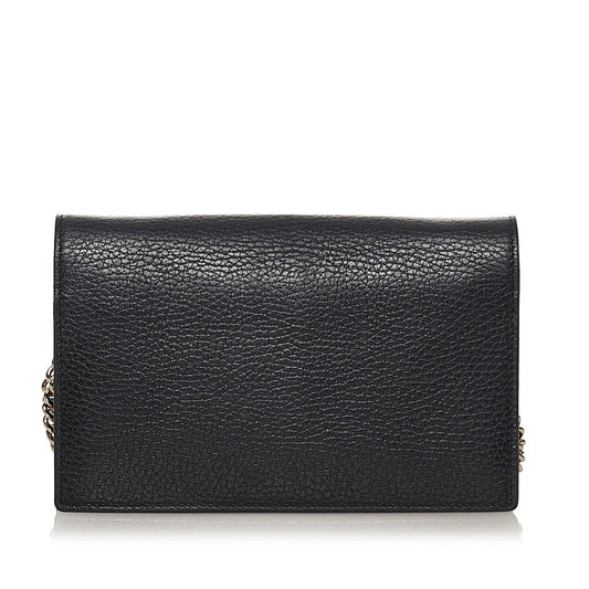Gucci Interlocking G Chain Leather Wallet on Chain (33833)