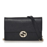 Gucci Interlocking G Chain Leather Wallet on Chain (33833)
