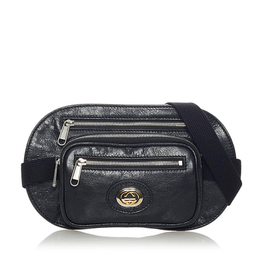 Gucci Interlocking G Morpheus Leather Belt Bag (33575)