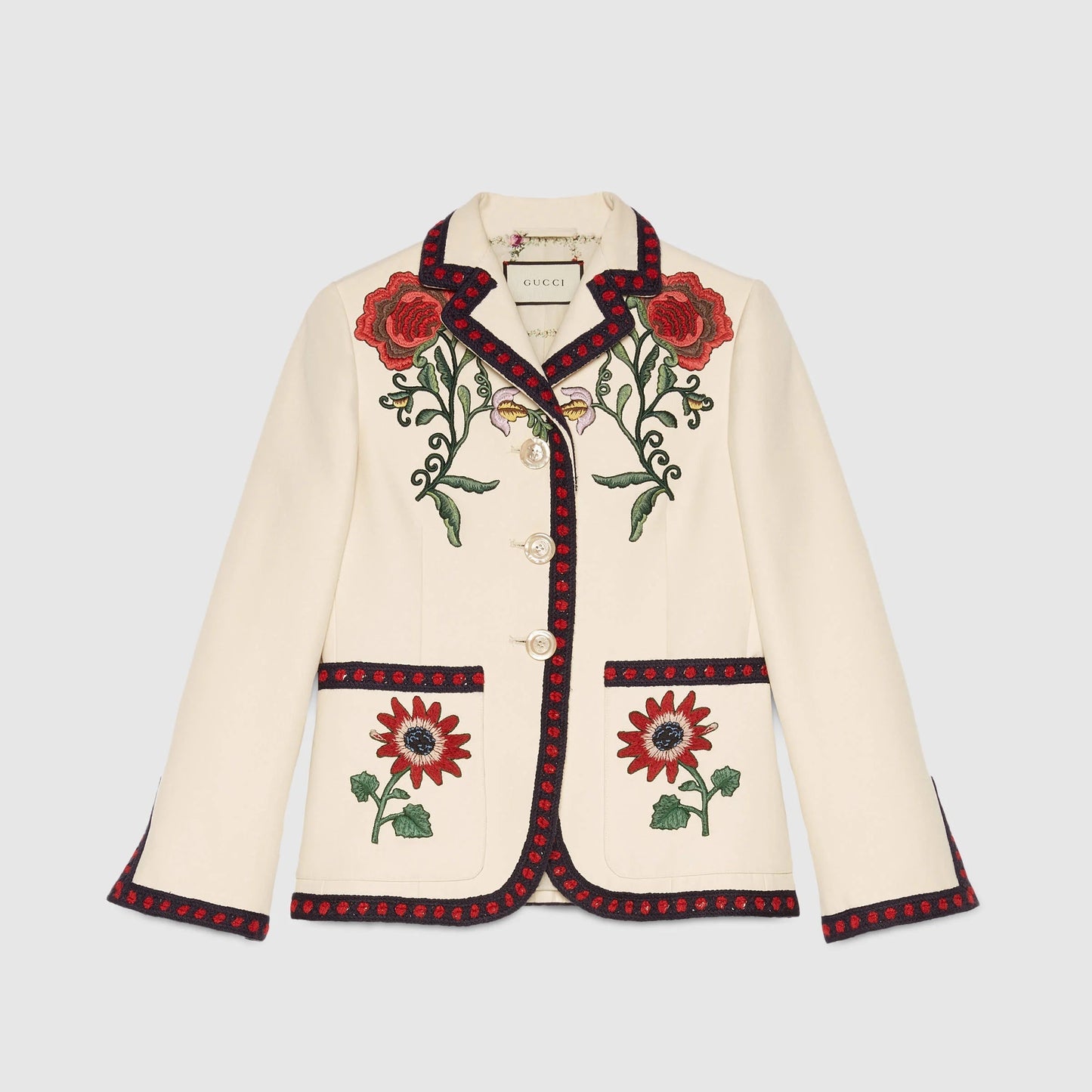 GUCCI FLORAL EMBROIDERED BLAZER AND TRO RS SUIT