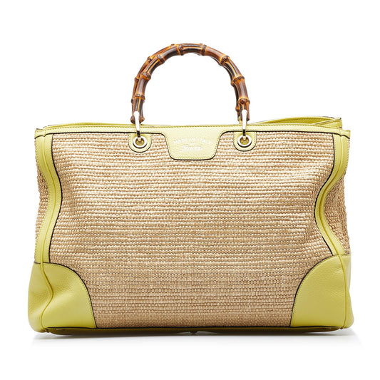 Gucci Large Bamboo Raffia Satchel (xxZMBj)