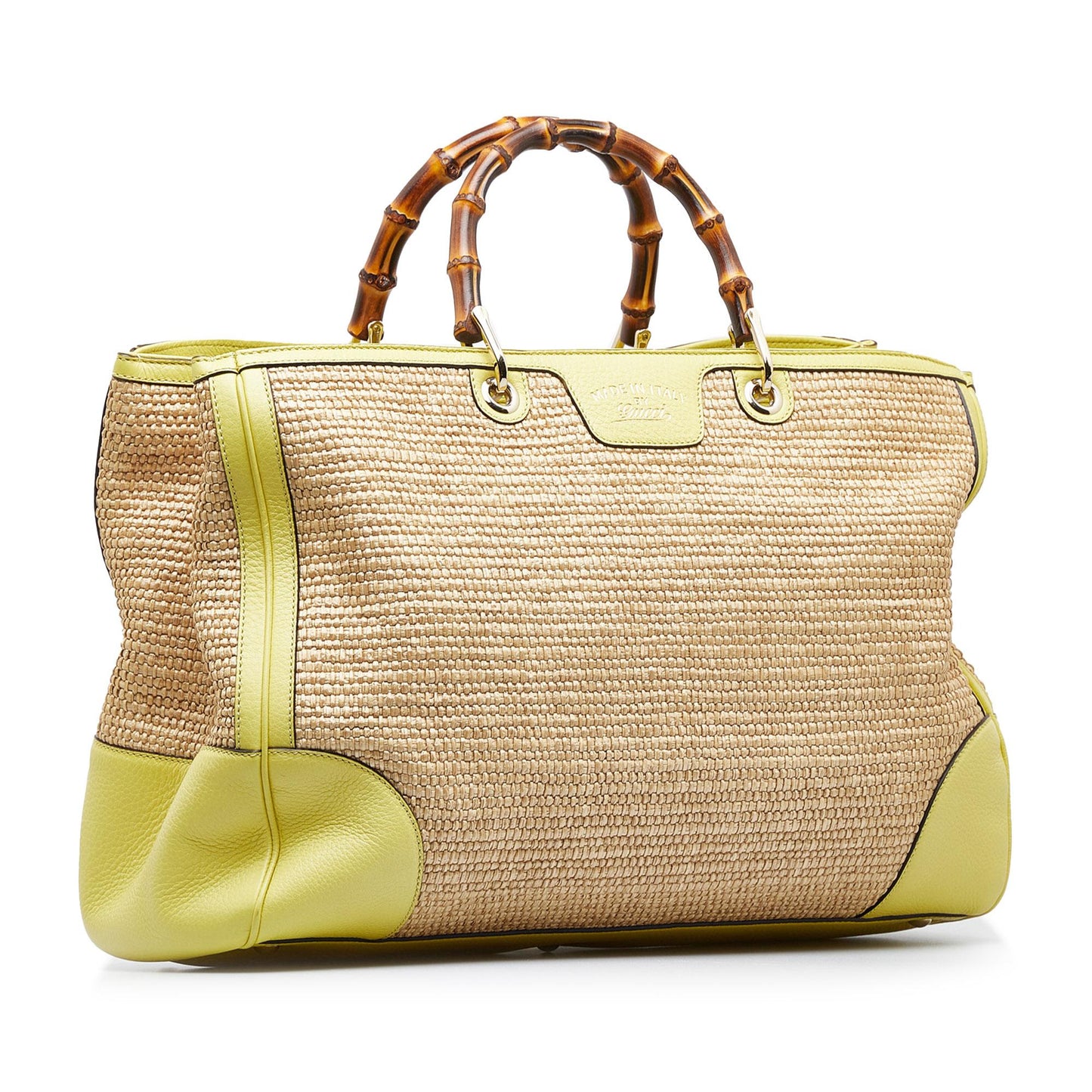 Gucci Large Bamboo Raffia Satchel (xxZMBj)