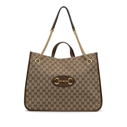 Gucci Large GG Canvas 1955 Horsebit Chain Tote (y7zkCB)