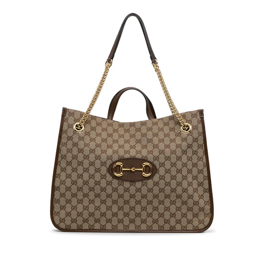 Gucci Large GG Canvas 1955 Horsebit Chain Tote (y7zkCB)