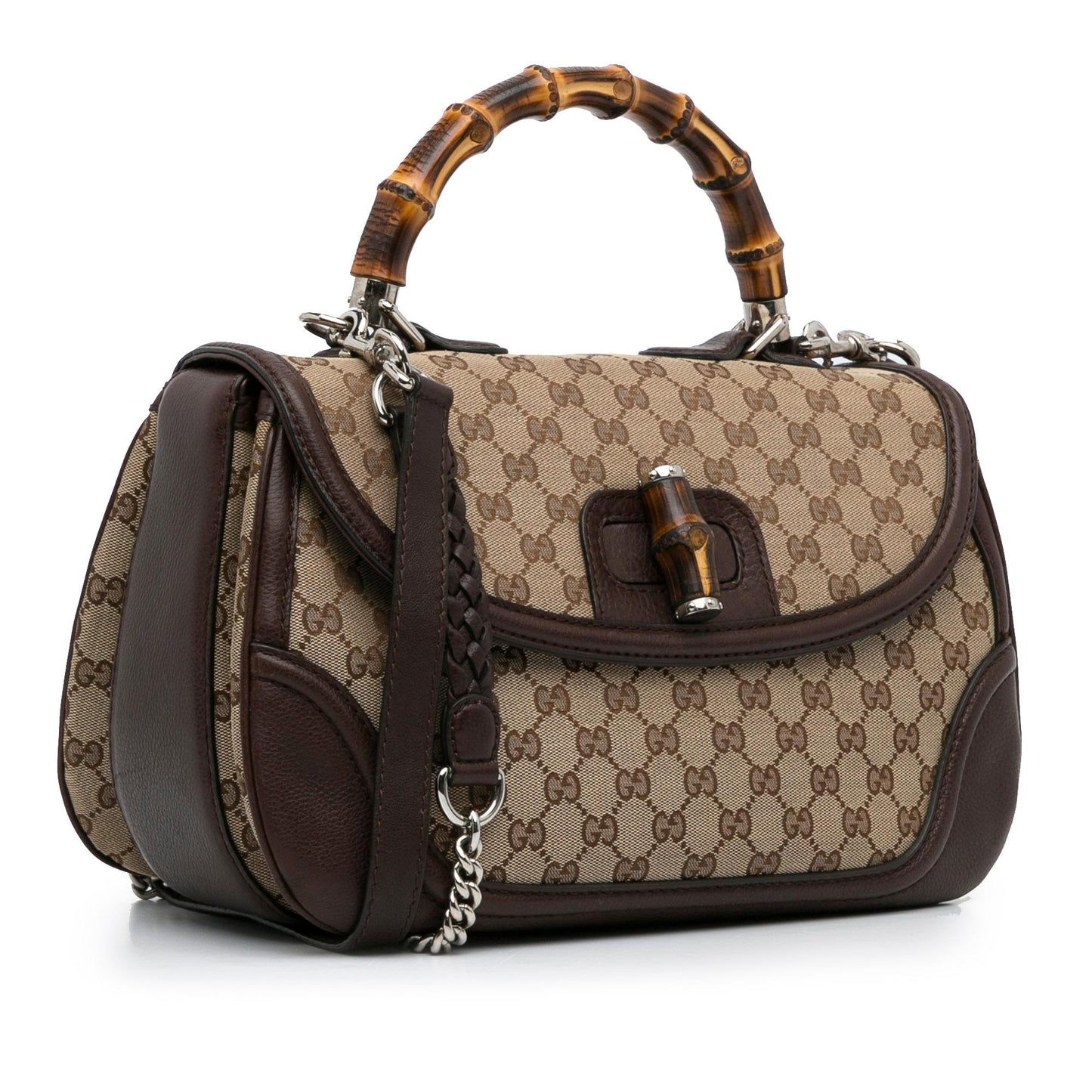 Gucci Large GG Canvas New Bamboo Satchel (rWP7tz)