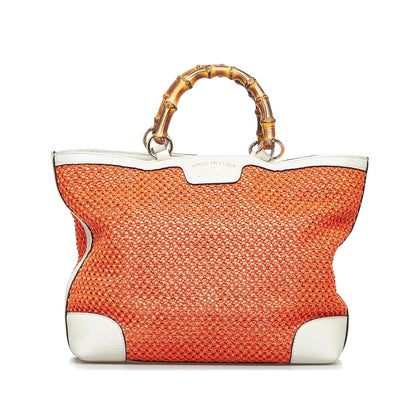 Gucci Large Raffia Bamboo Shopper Tote (BjufB6)