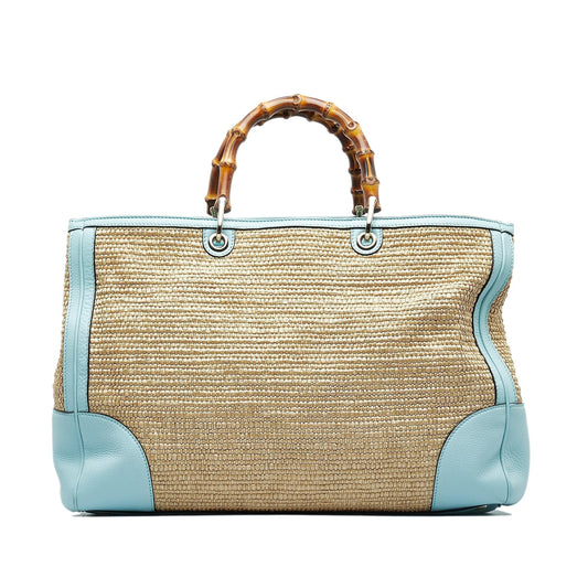 Gucci Large Raffia Bamboo Shopper (wkXCkH)