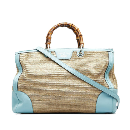 Gucci Large Raffia Bamboo Shopper (wkXCkH)
