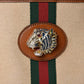 GUCCI LARGE RAJHA WEB TIGER CANVAS LEATHER TOTE BAG