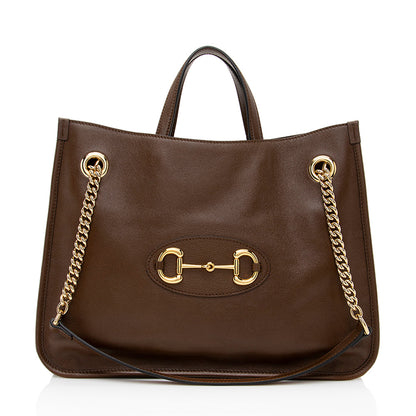 Gucci Leather Horsebit 1955 Medium Tote (SHF-19180)