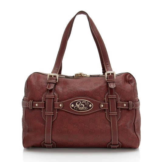 Gucci Guccissima Leather 85th Anniversary Horsebit Boston Bag (SHF-6tFCDk)
