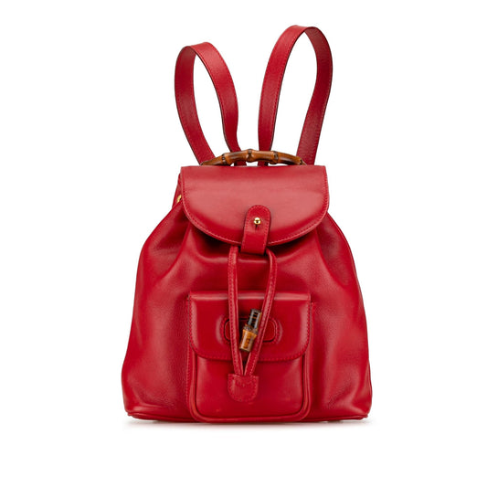 Gucci Leather Bamboo Backpack (fiLvNL)