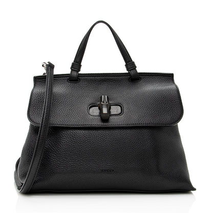 Gucci Leather Bamboo Daily Medium Satchel (SHF-20568)