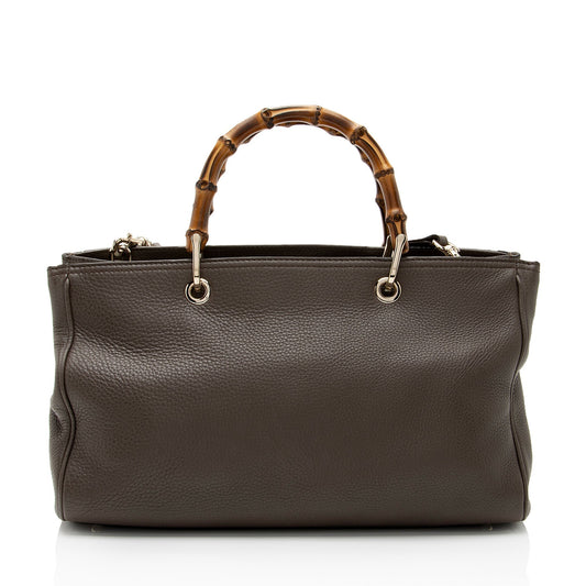 Gucci Leather Bamboo Medium Shopper Tote (SHF-Euai2t)