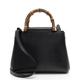 Gucci Leather Bamboo Nymphaea Small Top Handle (SHF-lcy8Sb)