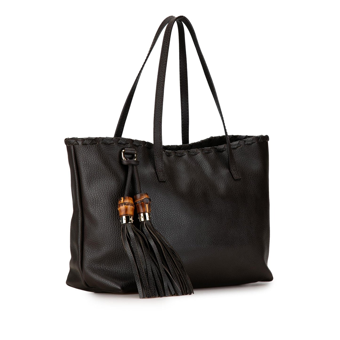 Gucci Leather Bamboo Tassel Tote (JdskXP)