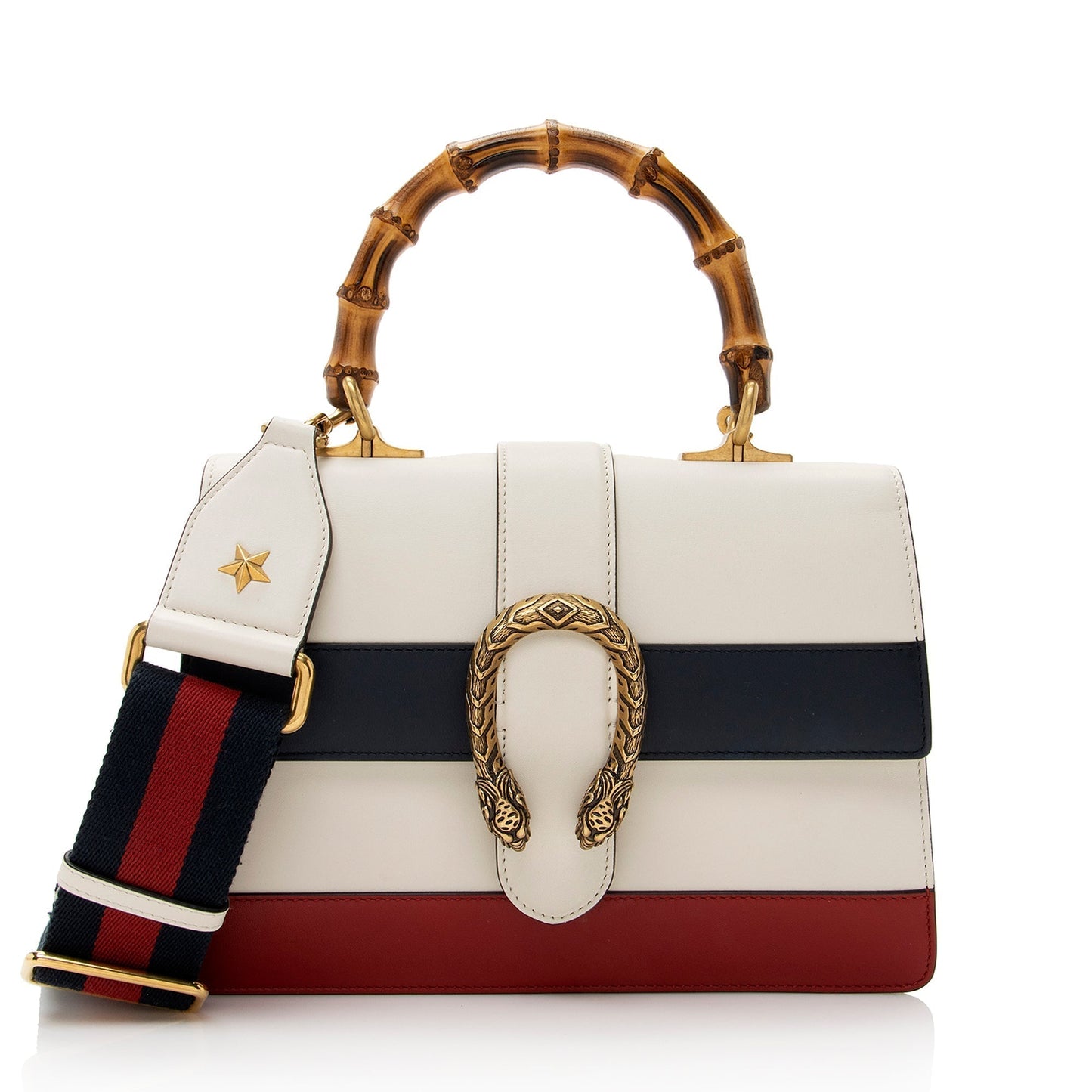 Gucci Leather Borsa Dionysus Top Handle Medium Satchel (SHF-22200)