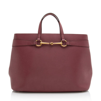 Gucci Leather Bright Bit Large Tote (SHF-21918)