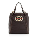 Gucci Leather Britt Large Tote (SHF-23095)