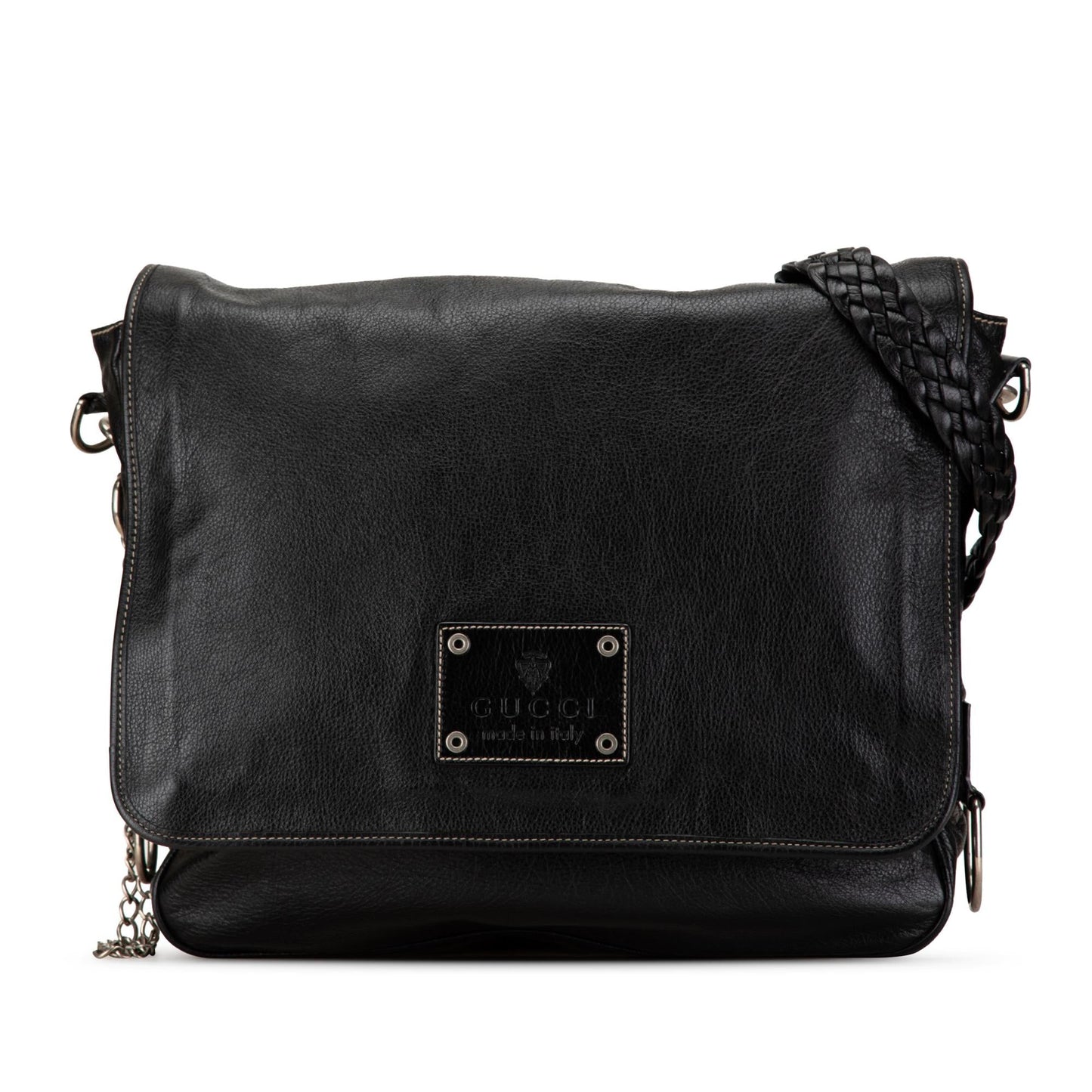 Gucci Leather Crest Chain Messenger Bag (FgBsnS)