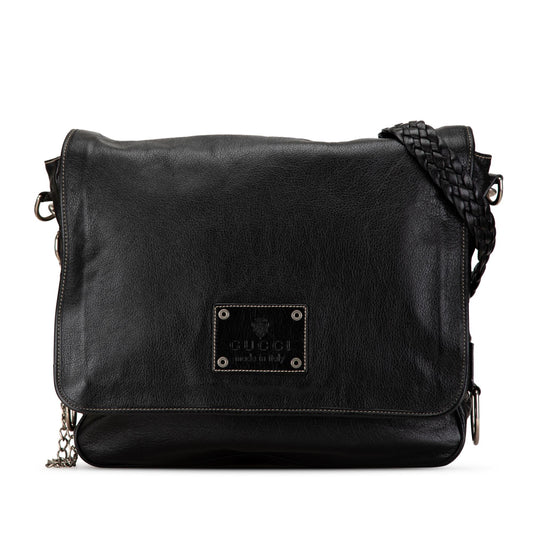 Gucci Leather Crest Chain Messenger Bag (FgBsnS)