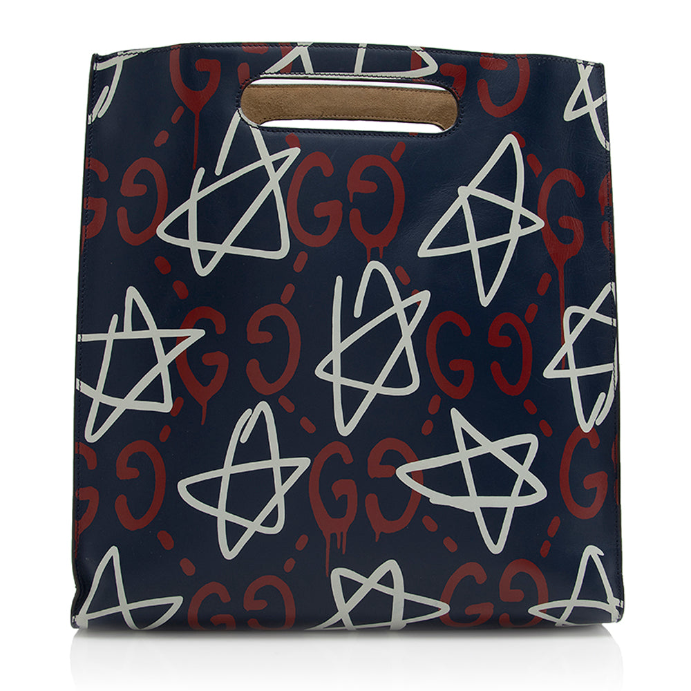 Gucci Leather Ghost Medium Tote (SHF-21316)