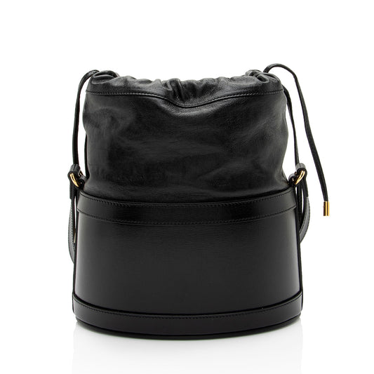 Gucci Leather Horsebit 1955 Drawstring Bucket Bag (SHF-gQJSRI)