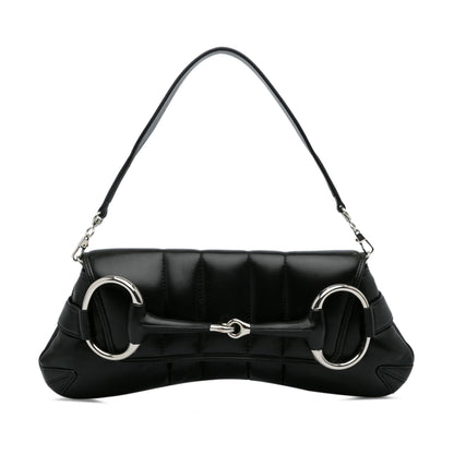 Gucci Leather Horsebit Chain Satchel (RhaWYN)