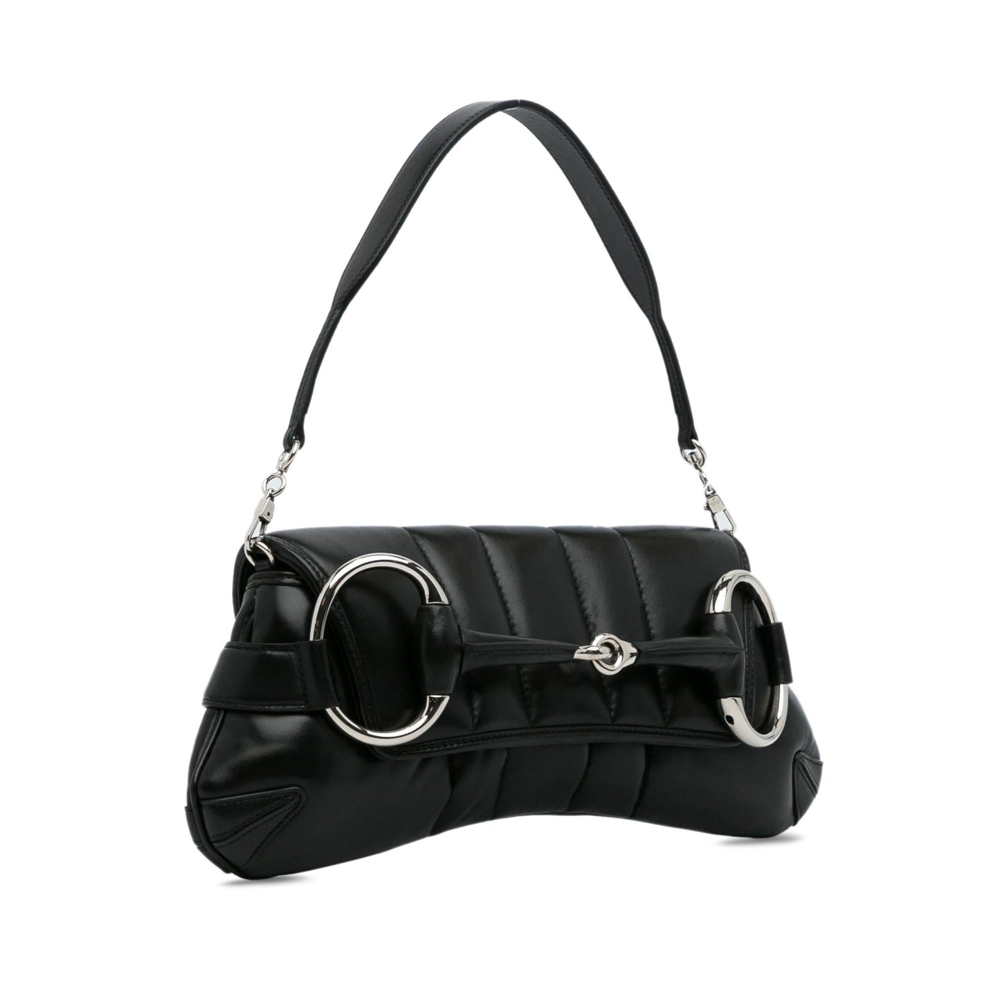 Gucci Leather Horsebit Chain Satchel (RhaWYN)