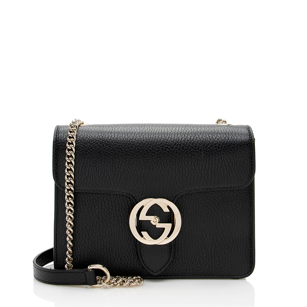 Gucci Leather Interlocking G Small Shoulder Bag (SHF-19827)