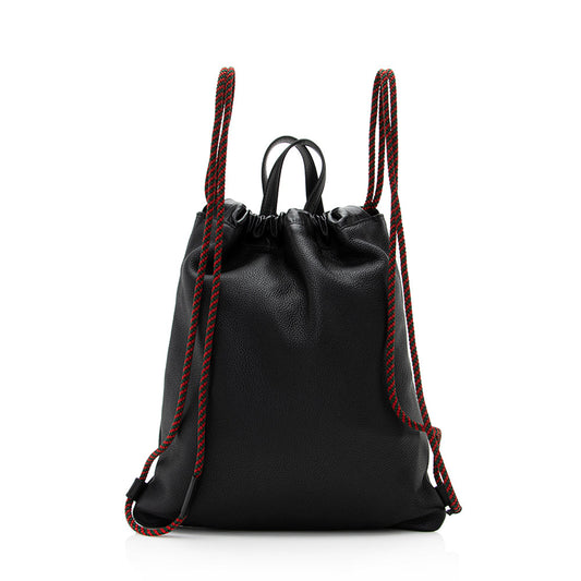 Gucci Leather Logo Drawstring Backpack (SHF-20714)