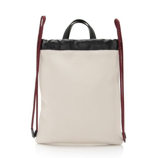 Gucci Leather Logo Drawstring Backpack (SHF-l0fZZC)