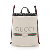 Gucci Leather Logo Drawstring Backpack (SHF-l0fZZC)
