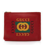 Gucci Leather Logo Zip Pouch (SHF-x1B73m)
