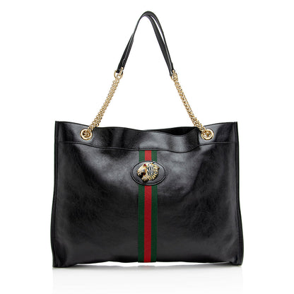 Gucci Leather Rajah Large Tote (SHF-21797)