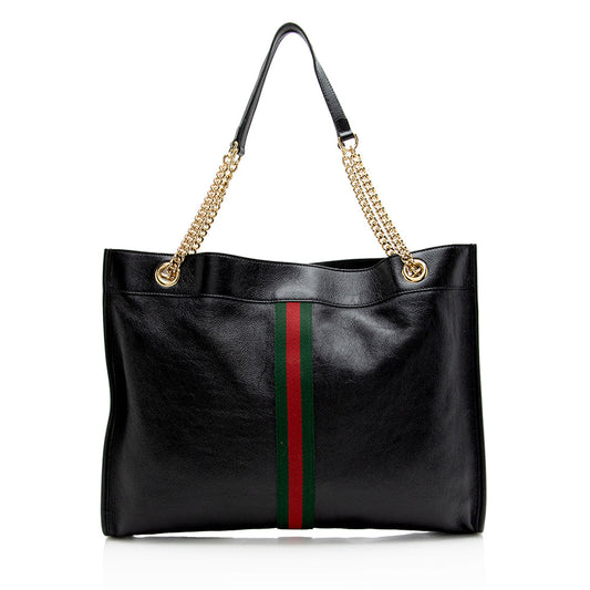 Gucci Leather Rajah Large Tote (SHF-23398)