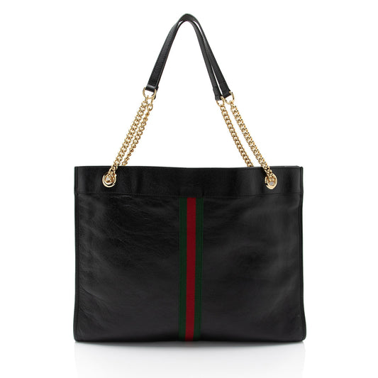 Gucci Leather Rajah Large Tote (SHF-Vvlw5M)