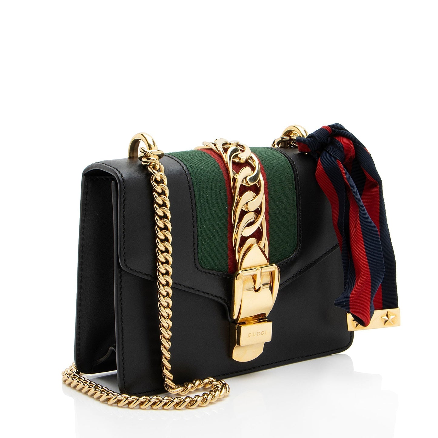 Gucci Leather Sylvie Mini Chain Bag (SHF-c7rwM9)