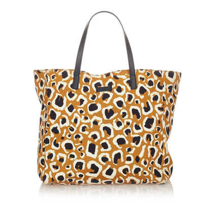 Gucci Leopard Printed Nylon Tote Bag (37366)
