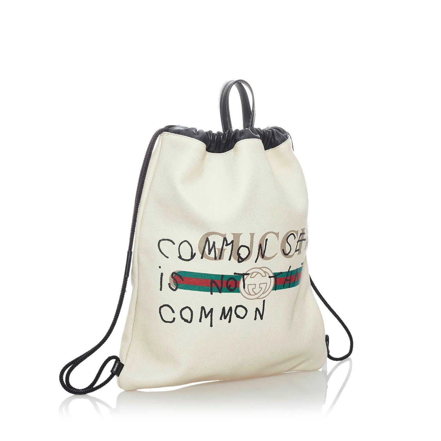 Gucci Logo Drawstring Leather Backpack (32109)