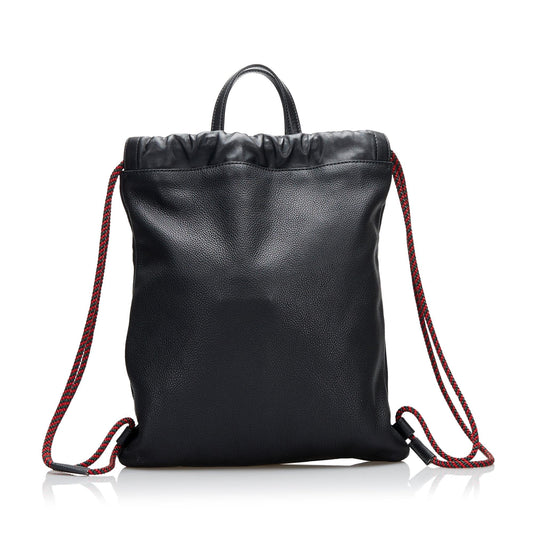 Gucci Logo Drawstring Leather Backpack (f1YPPC)