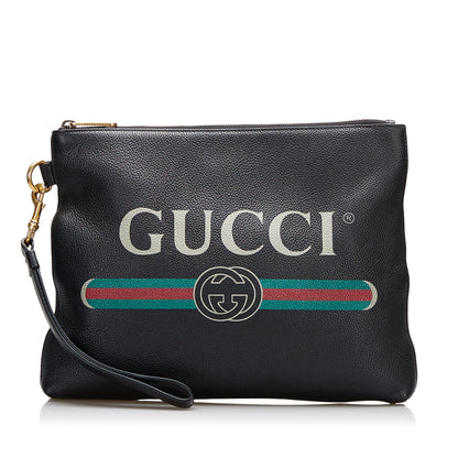 Gucci Logo Leather Clutch (Kmt4iX)