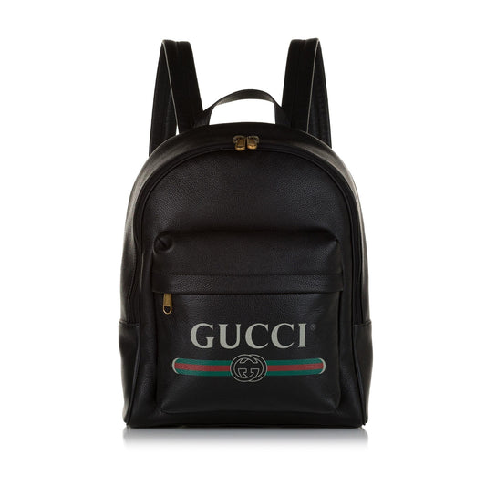 Gucci Logo Leather Leather Backpack (34609)